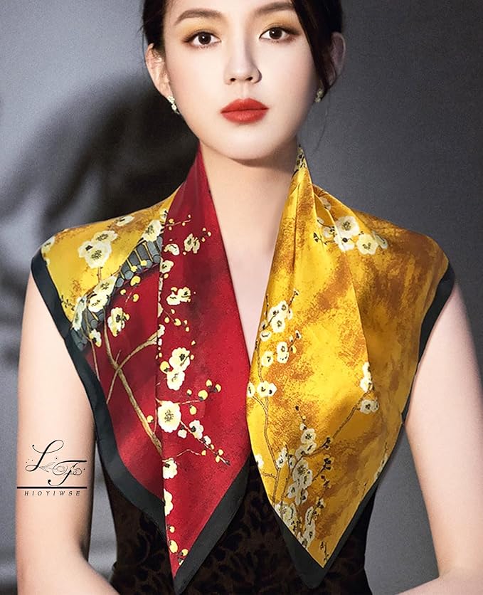 Hioyiwse Satin Bandanas Head Scarf For Women Hair Scarves Accessories Lightweight Fashion Wrap Neck Silk Sleeping Headscarf