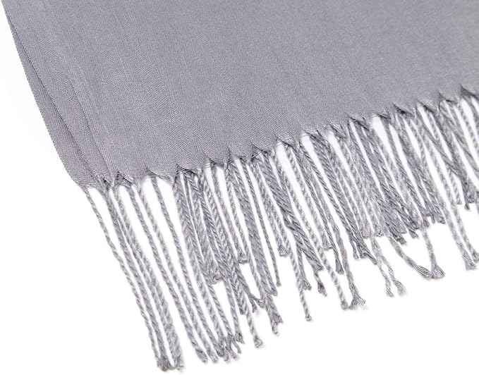 Cindy & Wendy Pashmina Shawls and Wraps Large Scarfs for Women Wedding Party Bridal Long Fashion Solid Shawl Wrap Fringes