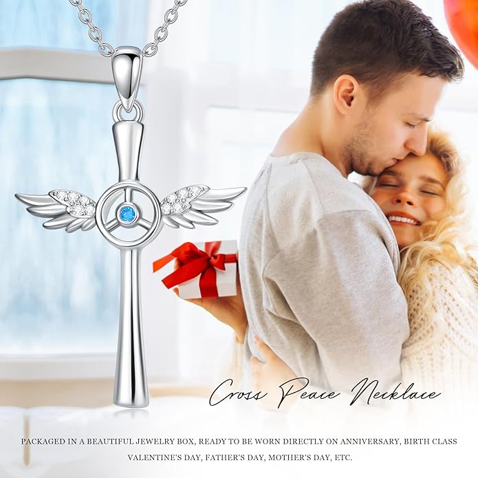 Cross Necklace for Women 925 Sterling Silver Cross Pendant Religious Christian Jewelry Faith Easter Gifts for Wife