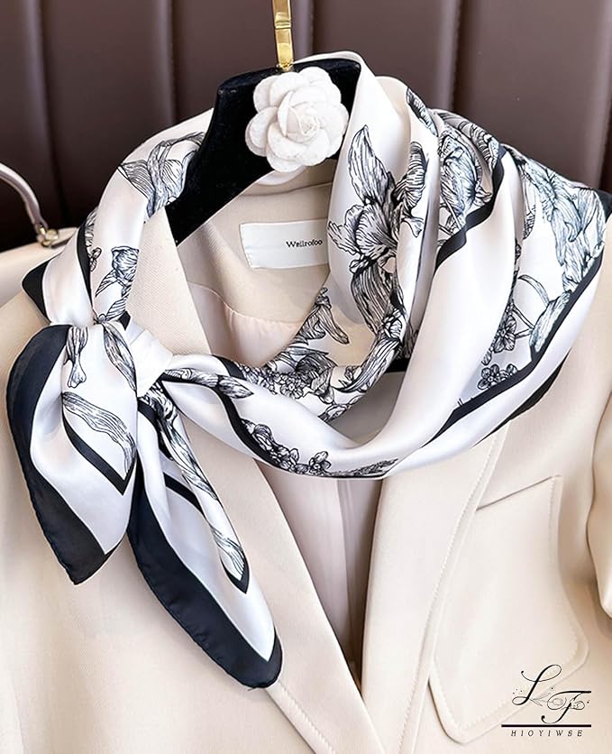Hioyiwse Satin Bandanas Head Scarf For Women Hair Scarves Accessories Lightweight Fashion Wrap Neck Silk Sleeping Headscarf