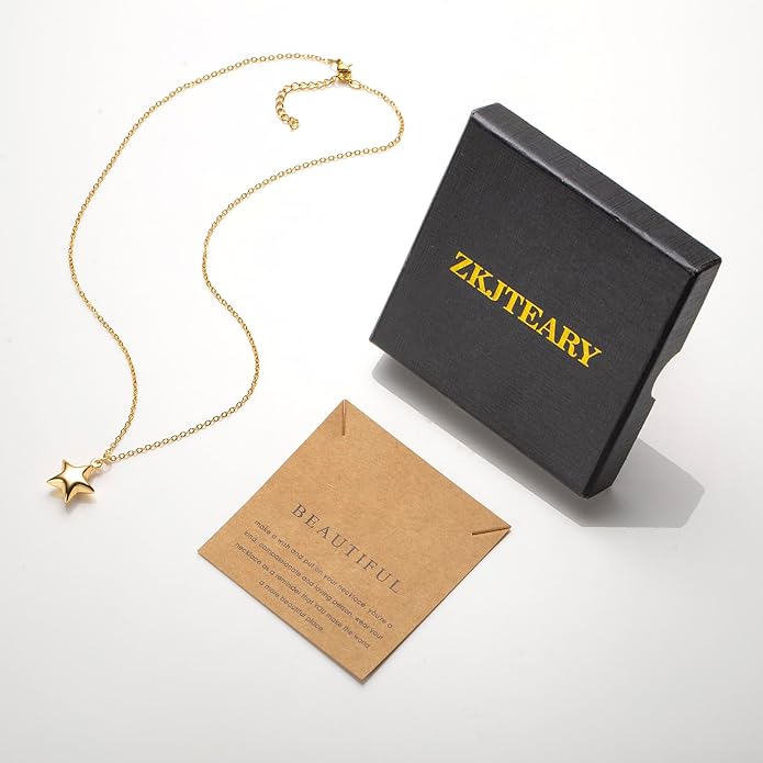 18k Gold Plated Necklace for Women Trendy Dainty Charm Evil eye Italian horn hummingbird starfish seashell bow elephant snake butterfly ladybug PendentMinimalist Delicate Jewelry for Women