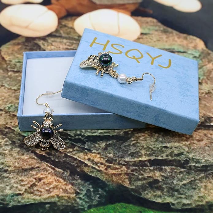 Honey Bee Brooches Crystal Insect Themed Bee Brooch Animal Fashion Shell Pearl Brooch Pin Gold Tone
