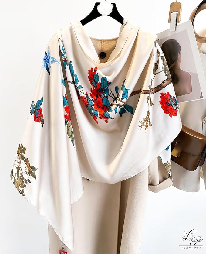 Hioyiwse Shawl Scarf For Women Lightweight Scarves Floral Pattern Formal Evening Dressesformal Shawl Summer Wraps