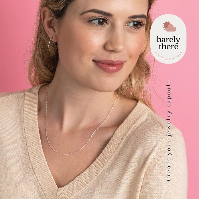 KEZEF 1mm 925 Sterling Silver Necklace for Women | 16-36 inch long Silver, 18k Gold, Rose Gold Necklaces for Women - Made In Italy Real Cable Chain Jewelry | Dainty cadena de plata s925 para mujer