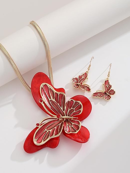 Vintage Chunky Statement Jewelry Set Retro Leaf Floral Geometric Bohemian Boho Bib Necklace Earring Set Fashion Costume Jewelry for Women Girls Wedding Party Prom Unique Gift