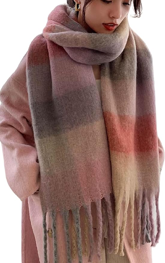 Wander Agio Winter Women Warm Scarf Long Shawl Large Scarves Cold Weather Thick Blanket Scarfs Colorful Plaid