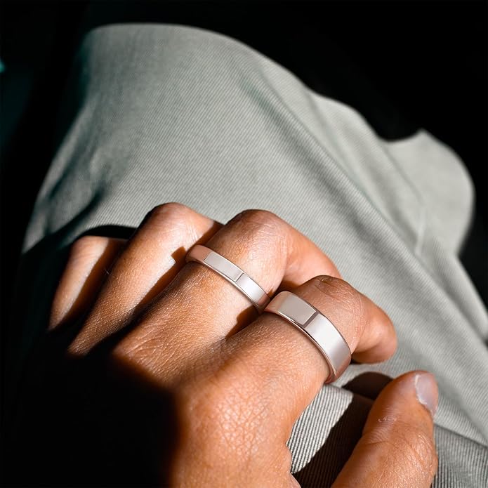 TRUMIUM 2mm 4mm 6mm Tungsten Rings for Women Men's Wedding Bands 24K Gold Plated Beveled Edges Flat High Polished Comfort Fit Size 5-14