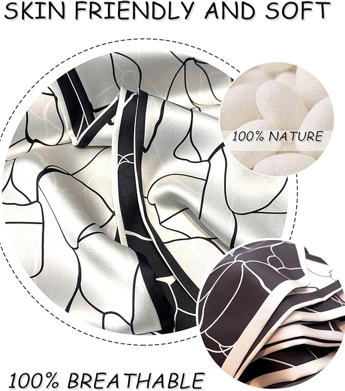 Dailyacc Hair Scarf for Women Fashion Silky Satin Headscarf Wrap Breathable Lightweight Neck Scarves For Handbag