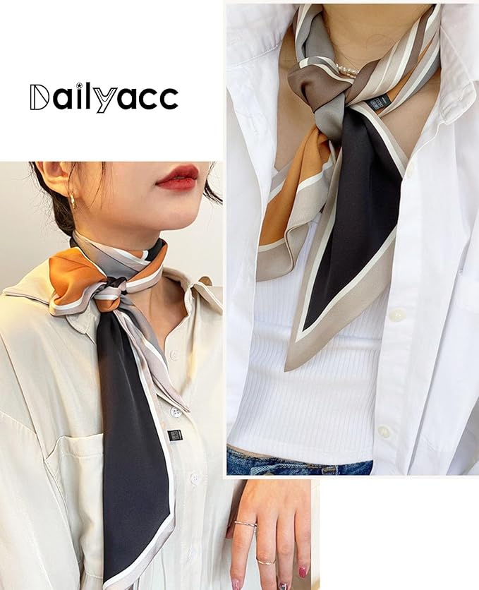 Dailyacc Hair Scarf for Women Fashion Silky Satin Headscarf Wrap Breathable Lightweight Neck Scarves For Handbag