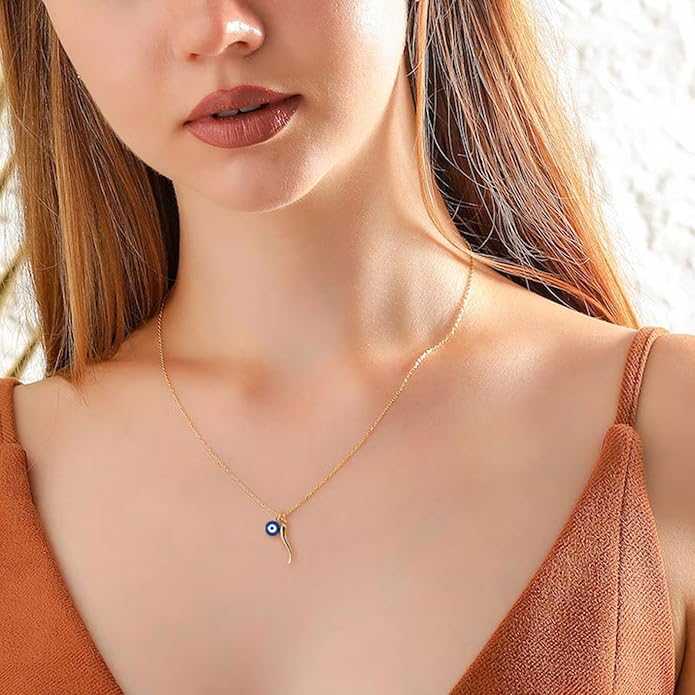 Gold Necklace for Women-14k Gold Plated Infinity Necklace Star Of David Necklace Evil Eye Cross Pendants Heart Dainty Gold Necklace For Women
