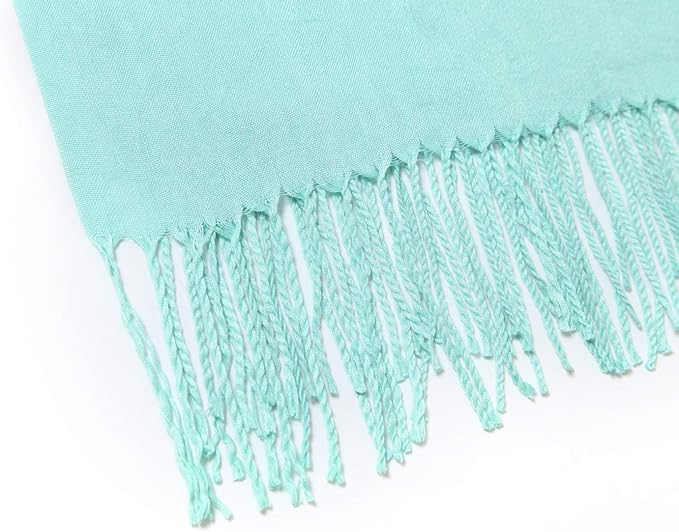 Cindy & Wendy Pashmina Shawls and Wraps Large Scarfs for Women Wedding Party Bridal Long Fashion Solid Shawl Wrap Fringes