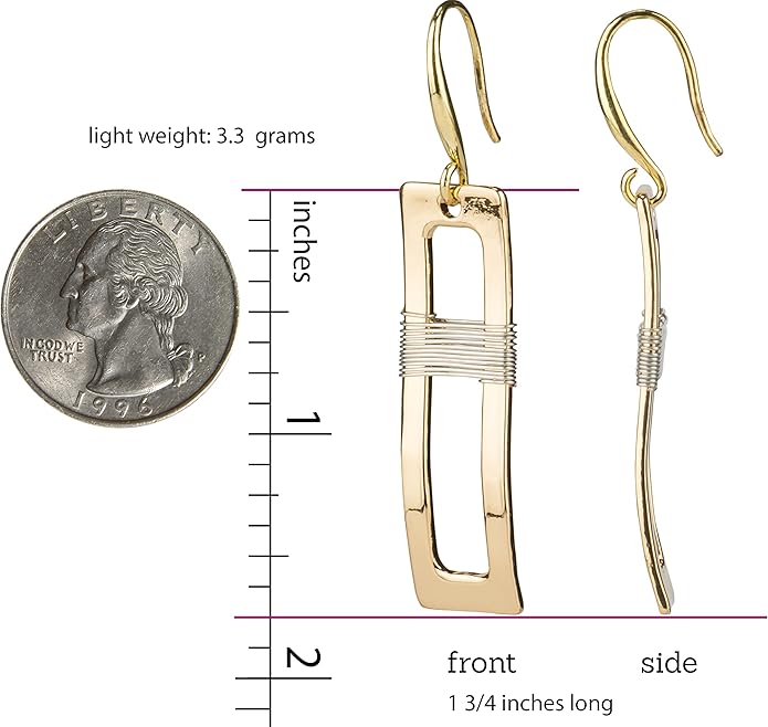 SPUNKYsoul Handmade Classy Gold and Silver Wire Wrapped Earrings for Women