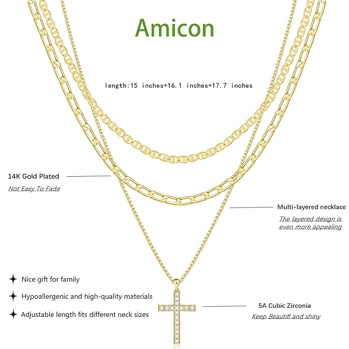 Gold/Silver Layered Necklaces for Women,Dainty 14k Gold Plated Stackable Choker Necklaces for Women,Trendy Layering Coin Chain Pendant Jewelry Set Gifts