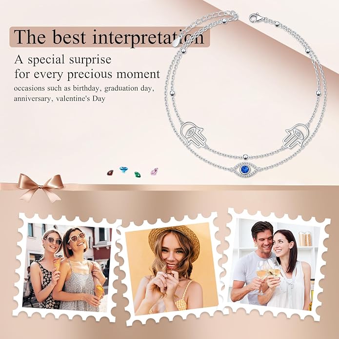 Anklets for Women 925 Sterling Silver Charm Layered Simulated Opal/Moonstone/Daisy/Infinity Summer Beach Ankle Bracelet Foot Chain Jewelry Birthday Valentine's Day Mother's Day Gift
