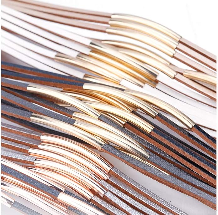 Fesciory Leather Wrap Bracelets for Women, Boho Leopard Multi-Layer Crystal Beads Cuff Bracelet Jewelry