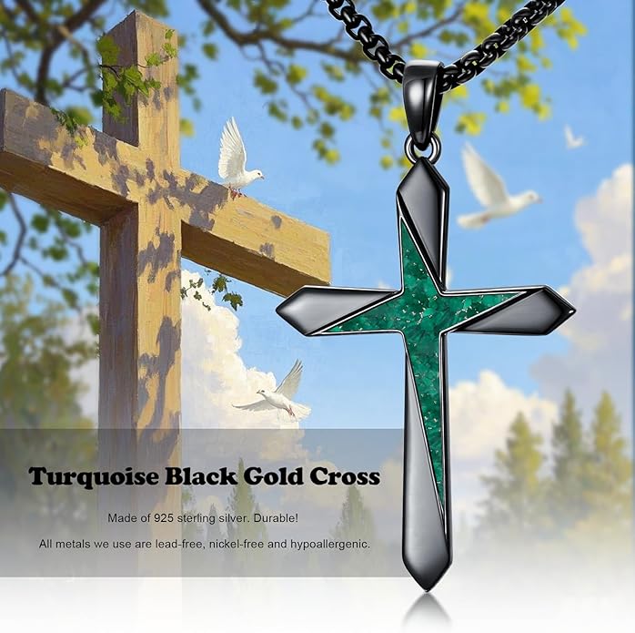 Cross Necklace for Men 925 Sterling Silver Celtic Cross Pendant Christian Jewelry Religious Christmas Gifts for Women