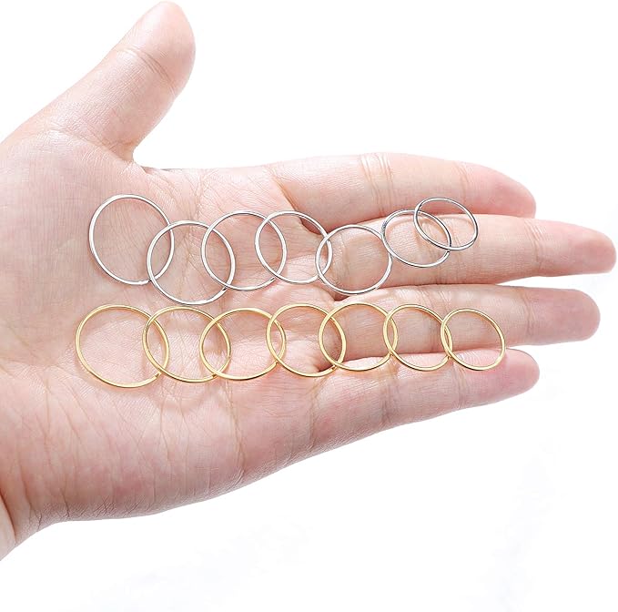 MILACOLATO 1mm Stainless Steel Stacking Rings for Women | Thin 14K Gold Plated Band Rings | Stackable Knuckle Rings Thumb Pinky Midi Rings | Comfort-Fit Size 3/4/5/6/7/8/9