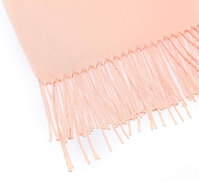 Cindy & Wendy Pashmina Shawls and Wraps Large Scarfs for Women Wedding Party Bridal Long Fashion Solid Shawl Wrap Fringes