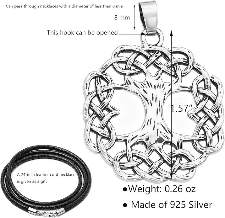S925 Sterling Silver Viking Pendant, Norse Mythology Inspired Men's Jewelry, Perfect for Necklaces, Gift for Father's Day, Christmas, Birthday