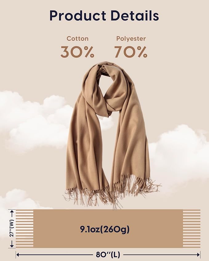 maamgic Women's Winter Scarf Soft Warm Scarf for Women Cozy Shawl Wraps for Women Lightweight Pashmina Style Wrap