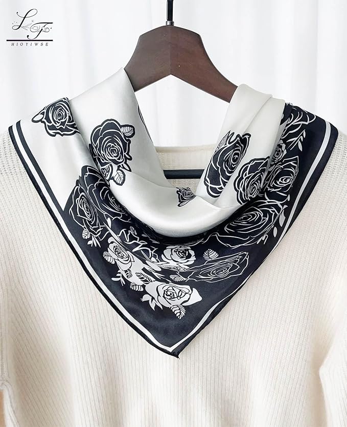 Hioyiwse Satin Bandanas Head Scarf For Women Hair Scarves Accessories Lightweight Fashion Wrap Neck Silk Sleeping Headscarf