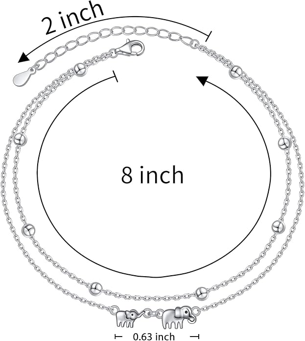 Anklet for Women S925 Sterling Silver Adjustable Foot Evil Eye Starfish Heart Bead Butterfly Celtic Knot Cross Multilayer Layered Ankle Bracelet Jewelry