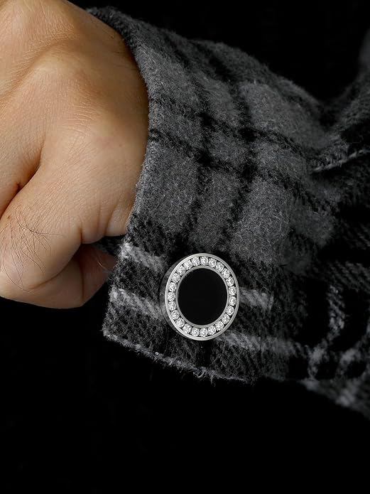 FaithHeart Mens Cufflinks, Norse Viking Tuxedo Shirt Cuff Links, Stainless Steel Cuff Links and Shirt Studs, Gift Box