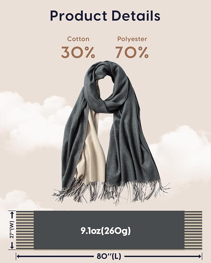 maamgic Women's Winter Scarf Soft Warm Scarf for Women Cozy Shawl Wraps for Women Lightweight Pashmina Style Wrap