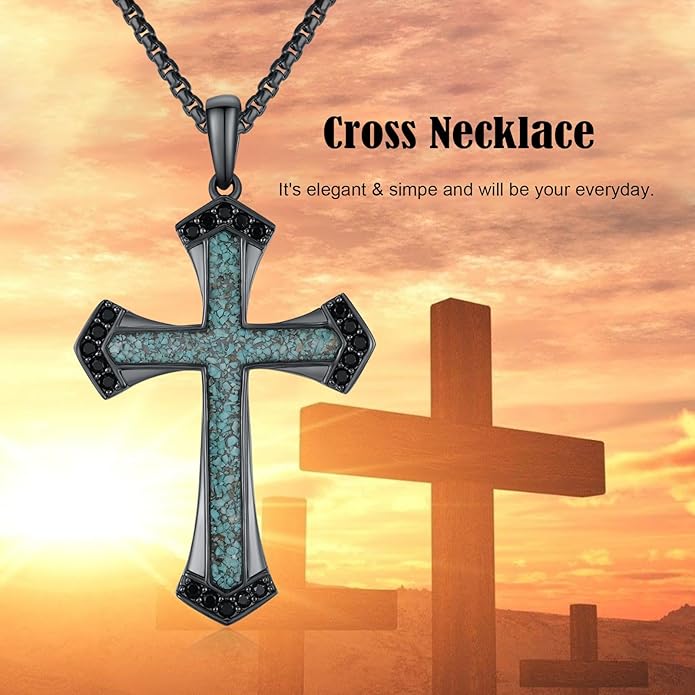 Cross Necklace for Men 925 Sterling Silver Celtic Cross Pendant Christian Jewelry Religious Christmas Gifts for Women