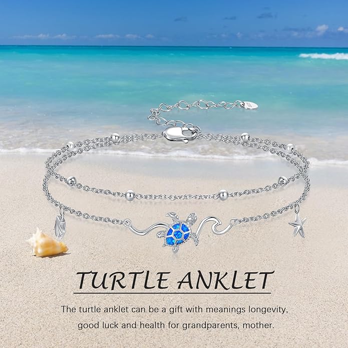 Anklet for Women 925 Sterling Silver Double Infinity Ankle Bracelet Waterproof Summer Jewelry Anniversary Birthday Gifts for Her