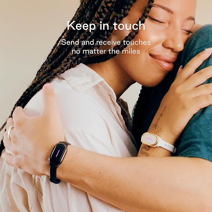 BOND TOUCH 4 Long-Distance Relationship Smart Bracelet for Couples to Feel Connected (1 Unit) Long Battery Life, Bluetooth Connection, Haptic Vibration, Compatible with iOS and Android (Black)