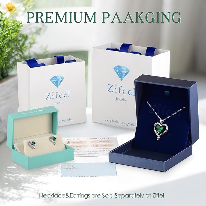 Earrings for Women, S925 Sterling Silver Rose Gold Birthstone Heart Studs Earring for Girlfriend Wife, Anniversary Birthday Christmas Valentines Mothers Day Gifts Jewelry for Women Wife Her Mom