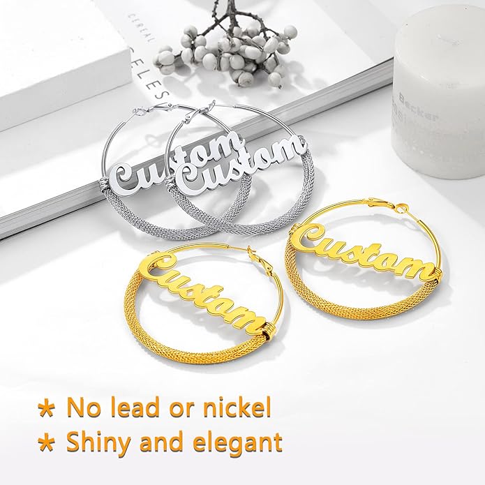 PROSTEEL 30/40/60/80/100mm Chunky Hoop Earrings For Women Gold Plated/Black Stainless Steel Hoops Earrings Statement Jewelry