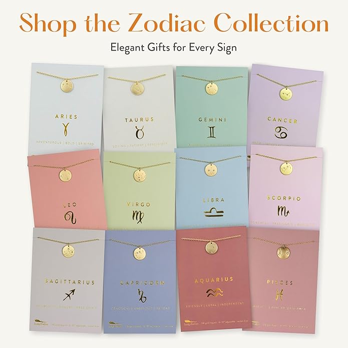 Lucky Feather Zodiac necklaces for women | Scorpio 14K Gold-Plated Astrology Pendant for Girls | Horoscope Sign Zodiac gift | Great Christmas Stocking Stuffer | Trendy Birthday Jewelry Gift | 16β - 18β