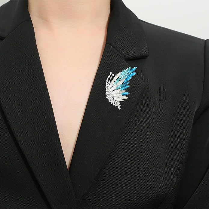 Butterfly Brooch Pins for Women Crystal Rhinestones Elegant Brooches Pins Wedding Jewelry Gift