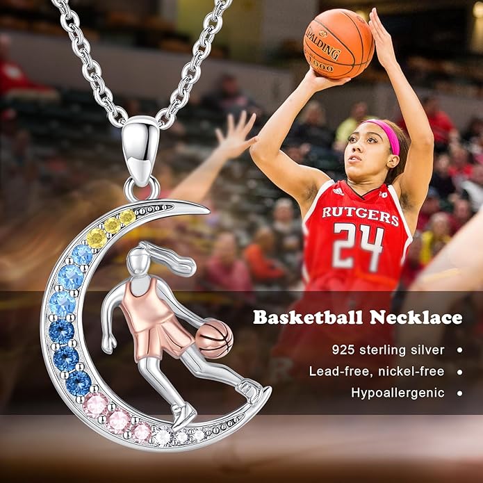Soccer/Basketball/Gymnastics/Swimming/Ballet/Running/Golf/hockey Necklace 925 Sterling Silver Sport Jewelry Birthday Christmas Gifts for Women