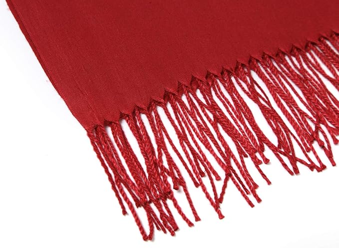 Cindy & Wendy Pashmina Shawls and Wraps Large Scarfs for Women Wedding Party Bridal Long Fashion Solid Shawl Wrap Fringes