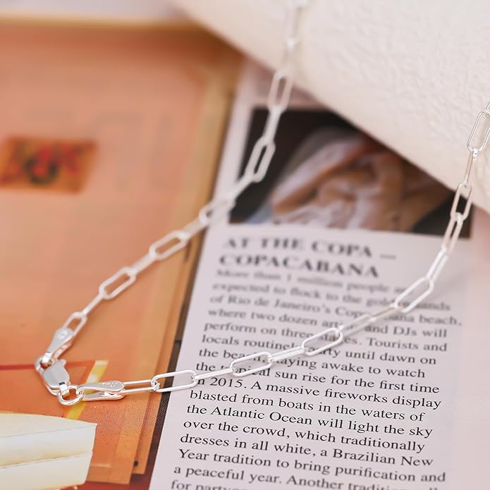 925 Sterling Silver Singapore Chain Lobster Clasp Paperclip Necklace for Women Sparkling Chain 2mm2.5mm3mm4mm5mm Gifts for Her