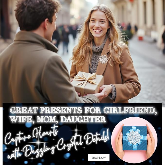 kilofly 4pc Rhinestone Wedding Crystal Floral Bouquet Brooch + 100pc Pins + Gift Bag