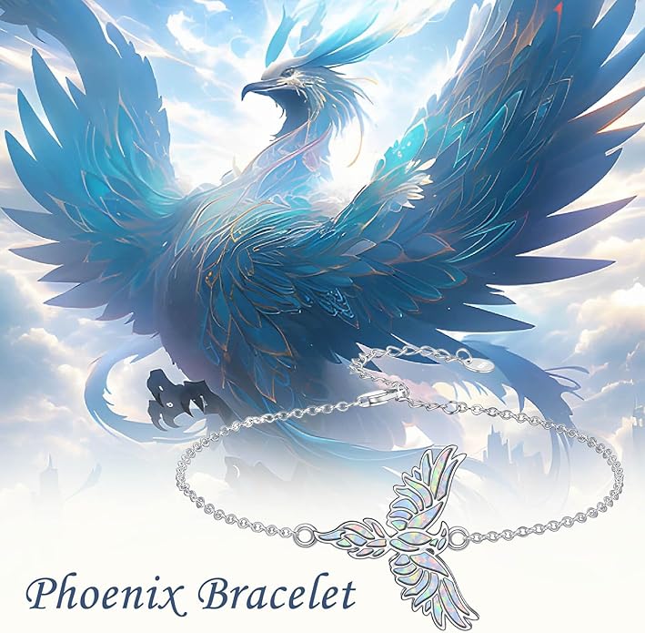 Butterfly/Phoenix/Dove/Dragonfly/Hummingbird Bracelet for Women 925 Sterling Silver Opal Bracelet Dainty Link Jewelry Birthday Christmas Gifts for Women Her