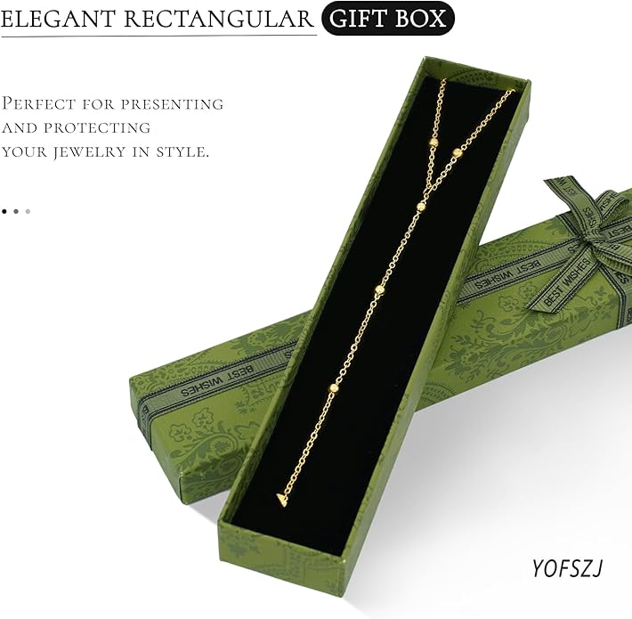 14K Gold Plated Y Necklace for Women – Dainty Lariat Long Pendant Chain, Layered Drop Necklace for V Neck Dress, Simple Sexy Cleavage Jewelry Gifts for Women