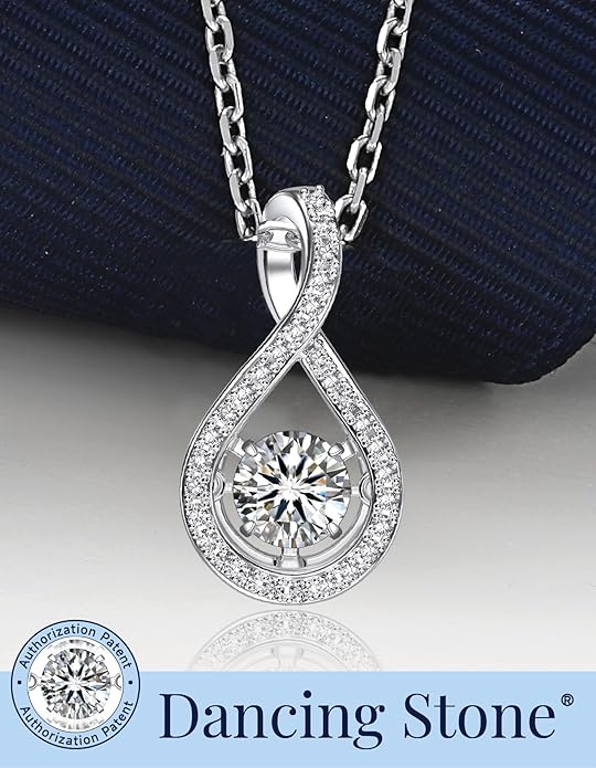 MomentWish Necklace for Women, Sparkling Gift for Her, 1Carat Moissanite Heart Pendent for Her, 925 Sterling Silver Dance Necklace for Anniversary Christmas Valentines