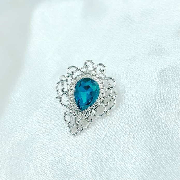 Vintage Silver Color Men's Brooches for Women Lovely Water Drop Badge Flame Crystal Brooch Lapel Pins Fashion Jewelry