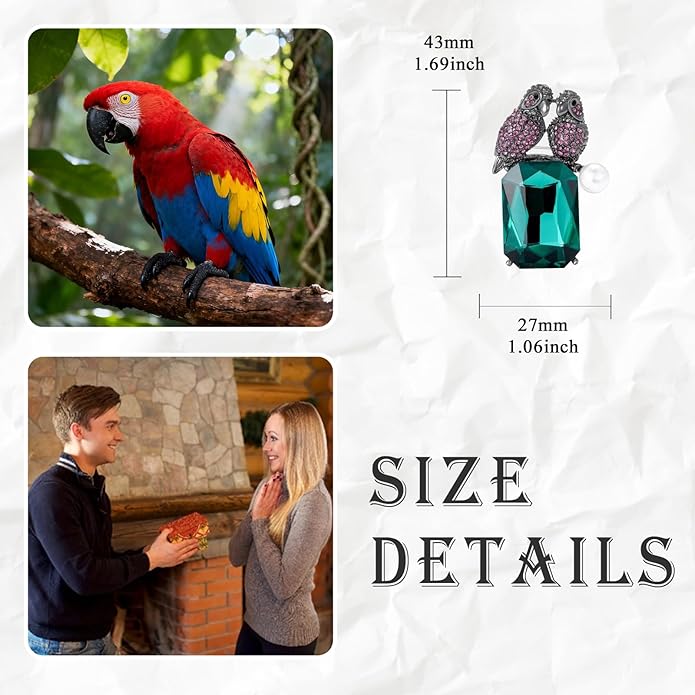 LuvQaze Animal Brooch for Women Men Zirconia Rhinestone Abalone Shell Animal Lapel Pin Christmas Birthday Holiday Gift for Wife Mother Girlfriend Daughter