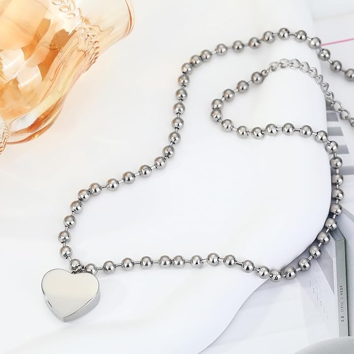 Chunky Gold Necklace for Women, 18K Waterproof Heart Necklace Statement Necklace Gold Charm Necklace Chunky Jewelry Paperclip Chain Choker Gift for Women