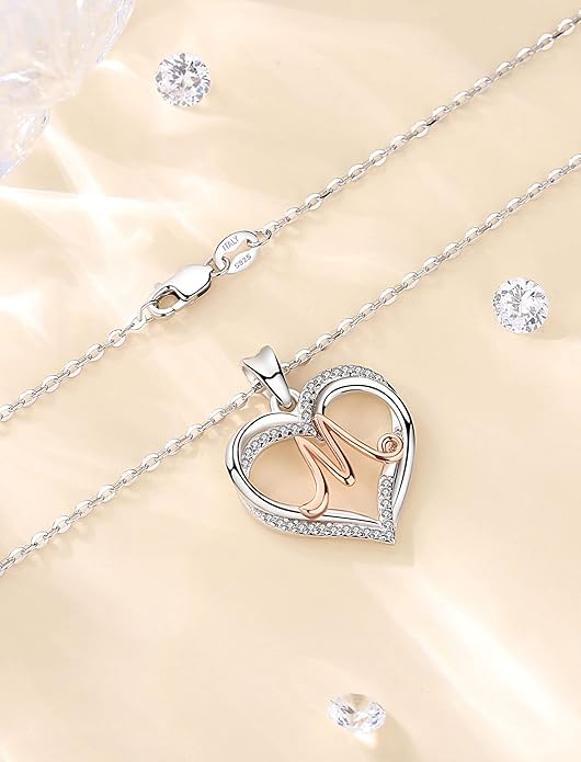 INFUSEU Unique Initial Necklaces for Women Girls Small Heart Letter Jewelry, Meaningful Personalized Gifts