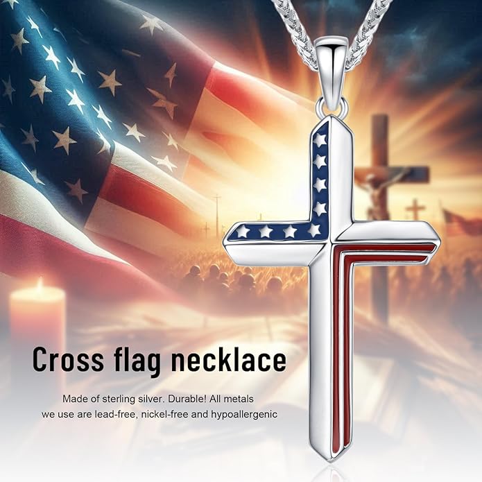 Cross Necklace for Men 925 Sterling Silver Celtic Cross Pendant Christian Jewelry Religious Christmas Gifts for Women