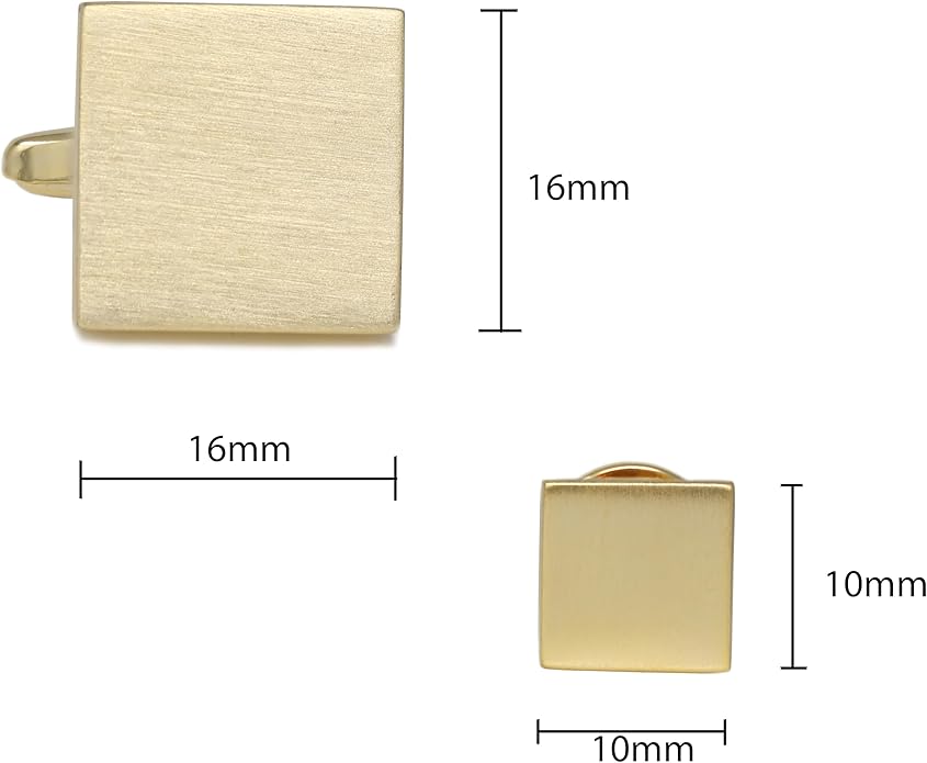 MENDEPOT Men Formal Wear Dress Shirt Cufflinks And Studs Set With Box Wedding Groom Groomsmen Gift