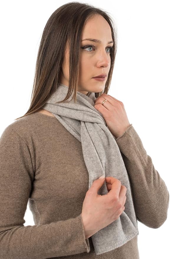 Dalle Piane Cashmere - 100% Cashmere Classic Scarf - Made in Italy - Neck Warmer (12" x 63") - Luxury Gift