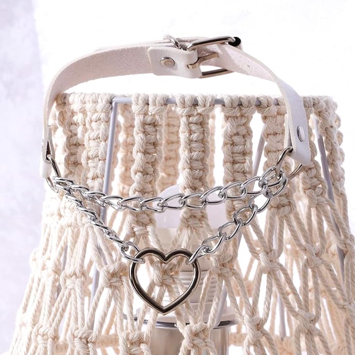 MILAKOO PU Leather Punk Choker Necklaces Circle/Heart Charm Adjustable Collar Necklace for Women